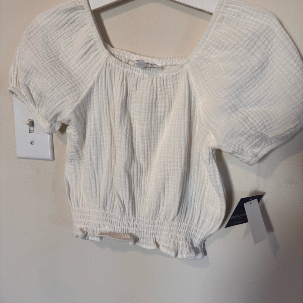 White Puff Sleeve Girl’s Top